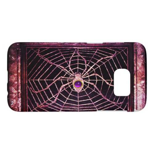 SPIDER AND WEB PURPLE GEMSTONE Black Samsung Galaxy S7 Case