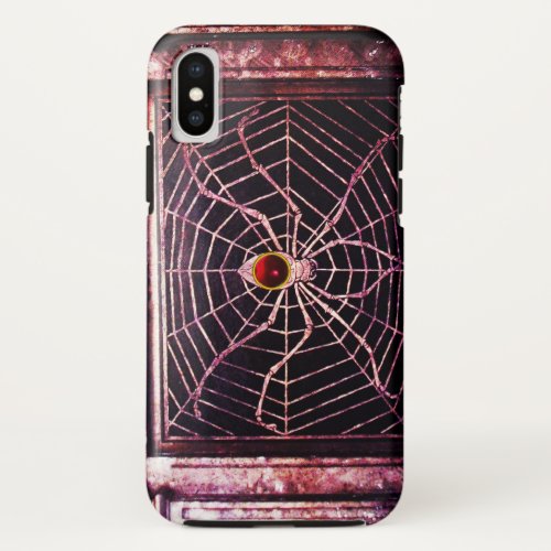 SPIDER AND WEB Red Ruby Black iPhone XS Case