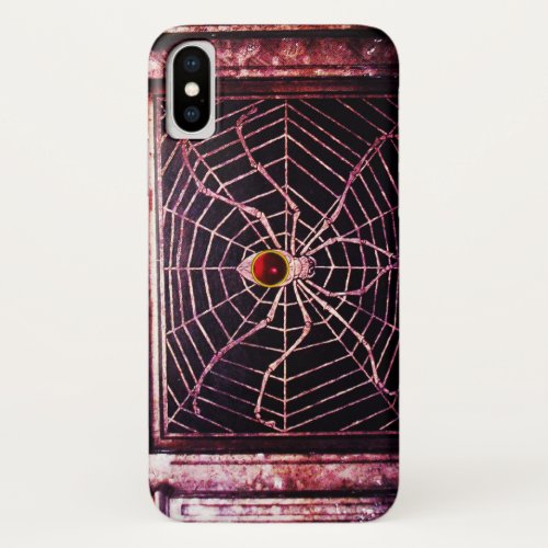 SPIDER AND WEB Red Ruby Black iPhone X Case