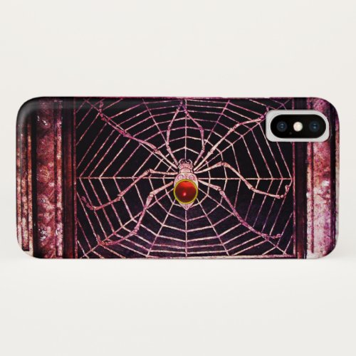 SPIDER AND WEB Red Ruby Black iPhone X Case