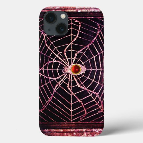 SPIDER AND WEB Red Ruby Black iPhone 13 Case