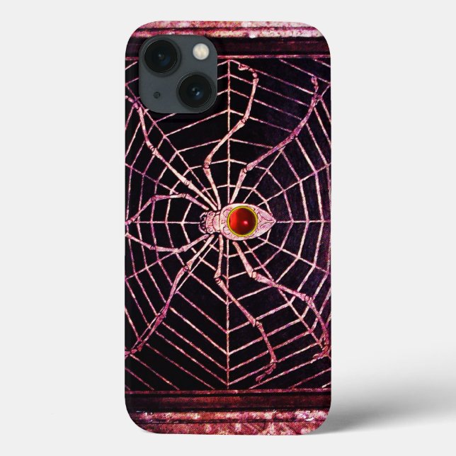 SPIDER AND WEB Red Ruby Black Case-Mate iPhone Case (Back)