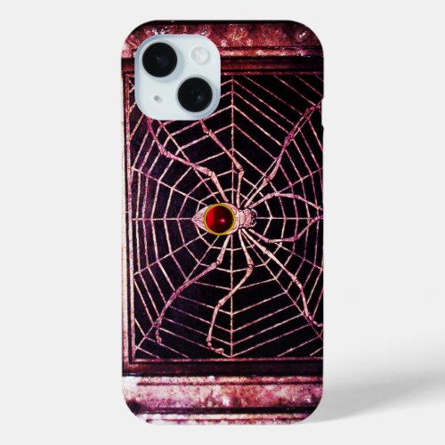 SPIDER AND WEB Red Ruby Black iPhone 15 Case