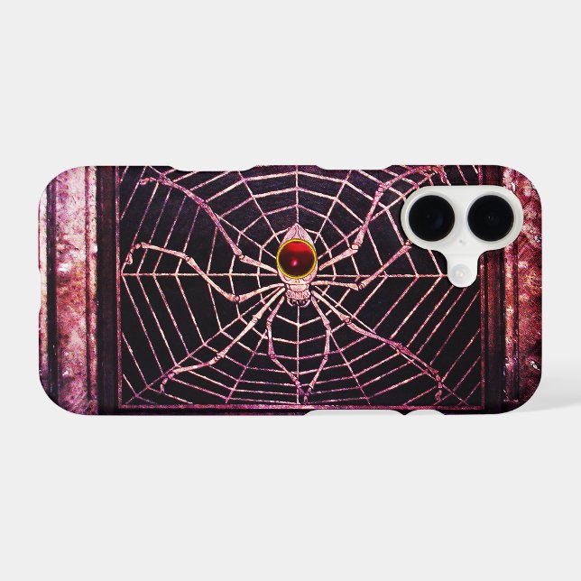 SPIDER AND WEB Red Ruby Black Case-Mate iPhone Case (Back (Horizontal))