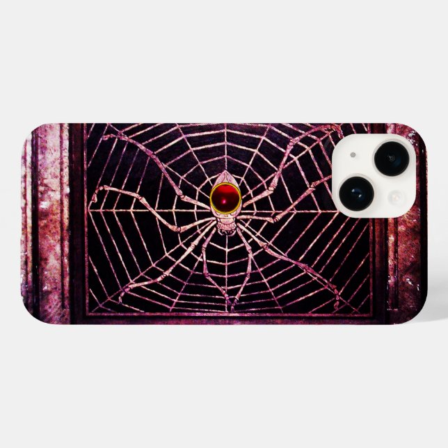 SPIDER AND WEB Red Ruby Black Case-Mate iPhone Case (Back (Horizontal))