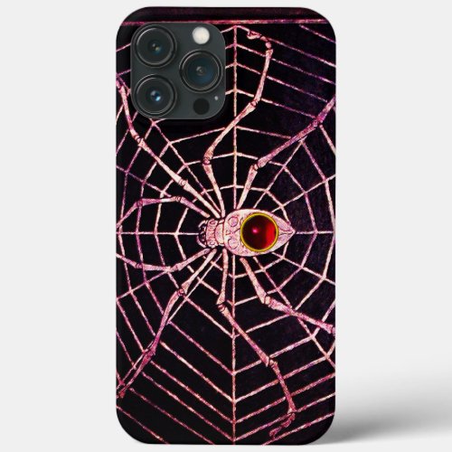 SPIDER AND WEB Red Ruby Black iPhone 13 Pro Max Case