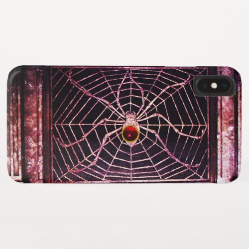 SPIDER AND WEB Red Ruby Black iPhone XS Max Case