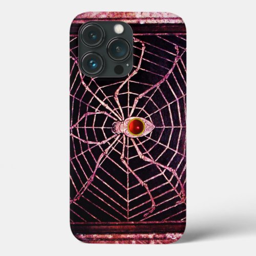 SPIDER AND WEB Red Ruby Black iPhone 13 Pro Case