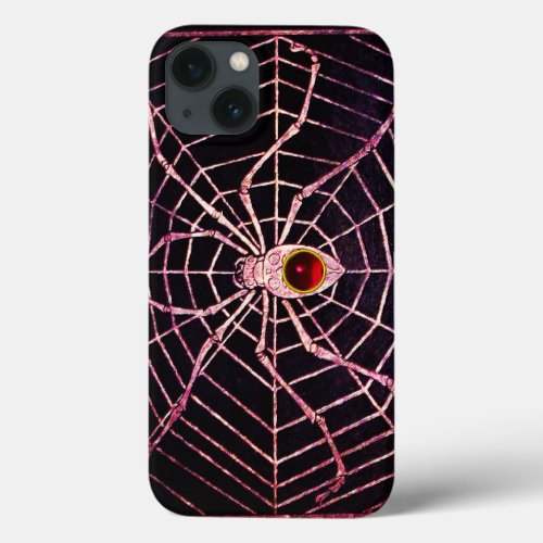 SPIDER AND WEB Red Ruby Black iPhone 13 Case