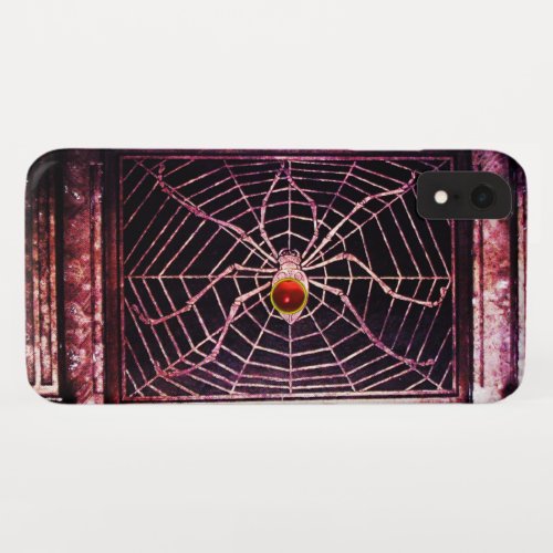 SPIDER AND WEB Red Ruby Black iPhone XR Case