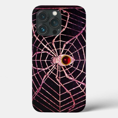 SPIDER AND WEB Red Ruby Black iPhone 13 Pro Case