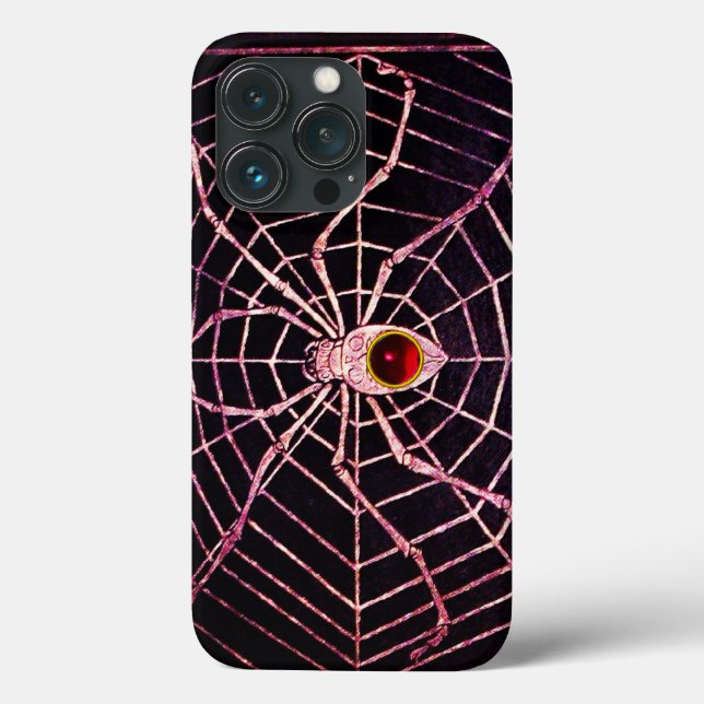 SPIDER AND WEB Red Ruby Black Case-Mate iPhone Case (Back)