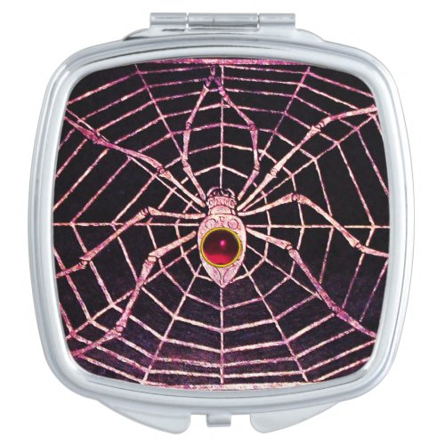 SPIDER AND WEB Red Ruby Black Vanity Mirror