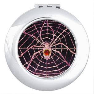 SPIDER AND WEB Red Ruby Black Vanity Mirror