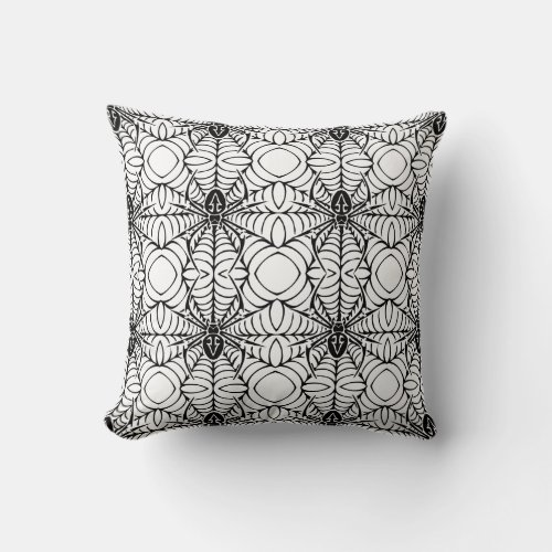 Spider and Web Throw Pillow