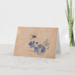 Spider and Web with Blue Flowers | Joseph Crawhall Card