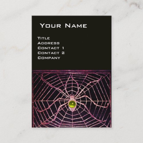 SPIDER AND WEB Yellow Topaz Black Platinum Business Card