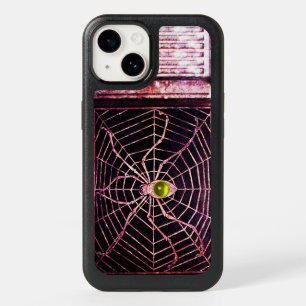 SPIDER AND WEB Yellow Topaz Gemstone Black  OtterBox iPhone 14 Case