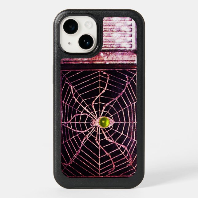 SPIDER AND WEB Yellow Topaz Gemstone Black  Otterbox iPhone Case (Back)
