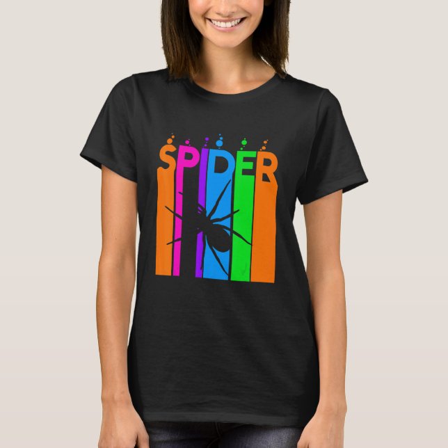 Spider Animal Rainbow Bubble With Silhouette T-Shirt (Front)