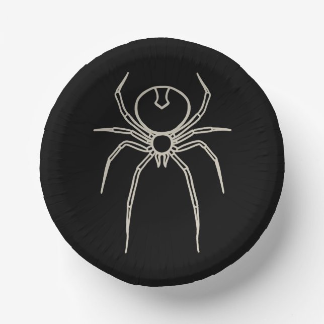Spider - Bat Black and Bone White Paper Bowls (Front)