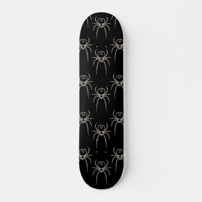 Spider - Bat Black and Bone White Skateboard (Front)