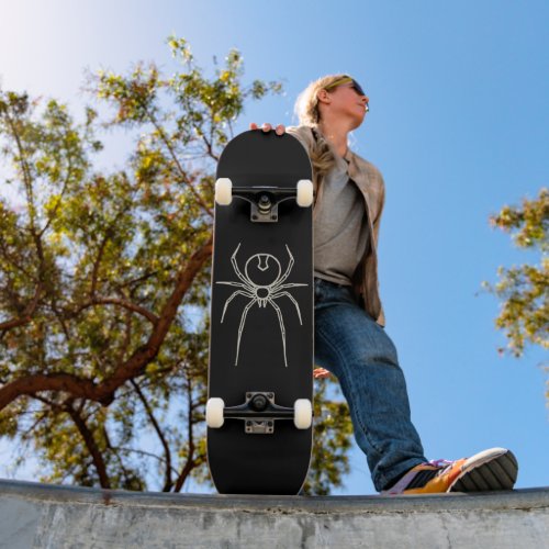 Spider _ Bat Black and Bone White Skateboard