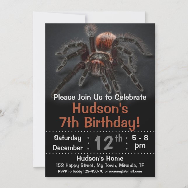 spider birthday invitation (Front)
