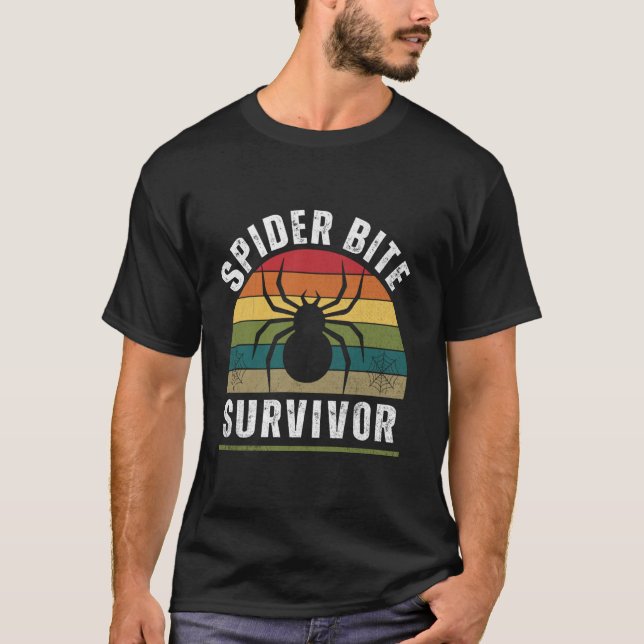 Spider Bite Survivor I Survived a Spider Bite T-Shirt (Front)