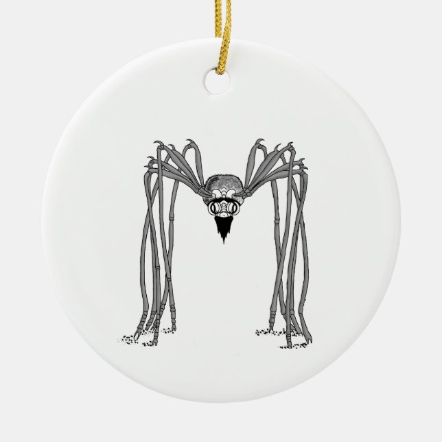 spider . black and white ceramic ornament (Front)