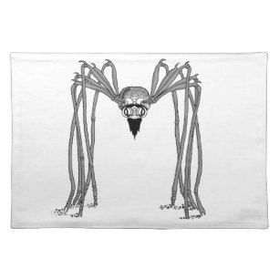 spider . black and white cloth placemat