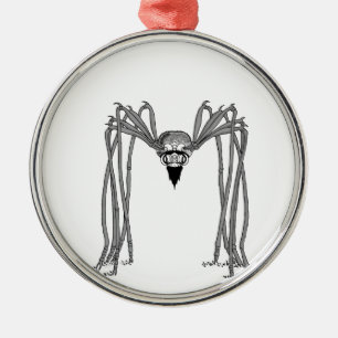 spider . black and white metal ornament