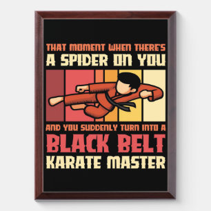 Spider Black Belt Karate Master Award Plaque