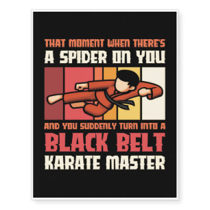 Spider Black Belt Karate Master Temporary Tattoos