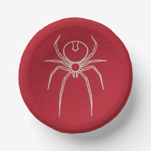  Spider - Blood Red and Bone White Paper Bowls