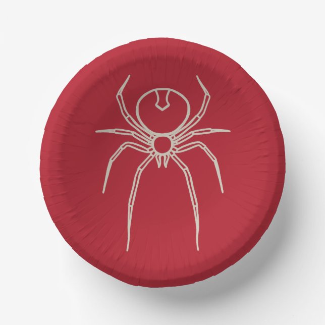  Spider - Blood Red and Bone White Paper Bowls (Front)