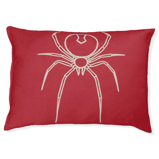  Spider - Blood Red and Bone White Pet Bed (Front)
