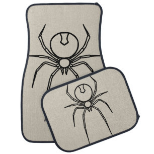 Spider - Bone White and Bat Black Car Floor Mat