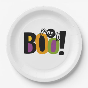 Spider BOO Halloween Paper Plates