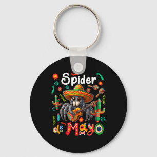 Spider Cinco De Mayo Mexican Sombrero Guitar Color Keychain