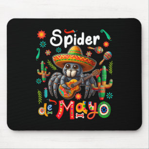 Spider Cinco De Mayo Mexican Sombrero Guitar Color Mouse Pad