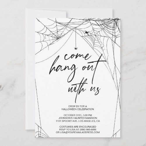 Spider Come Hang Halloween Party Invitation