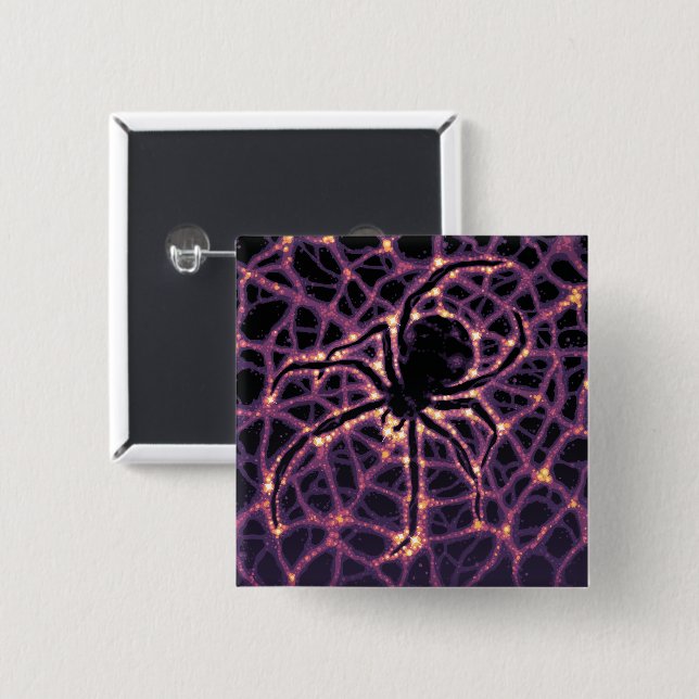 Spider Cosmic Web, Halloween Galaxy of Horrors Button (Front & Back)