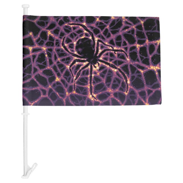 Spider Cosmic Web, Halloween Galaxy of Horrors Car Flag (Front)