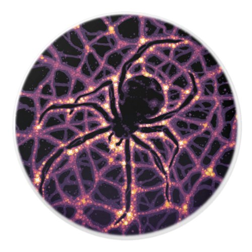 Spider Cosmic Web Halloween Galaxy of Horrors Ceramic Knob