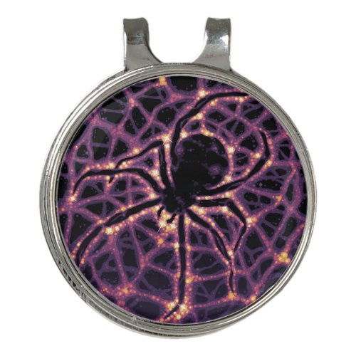 Spider Cosmic Web Halloween Galaxy of Horrors Golf Hat Clip