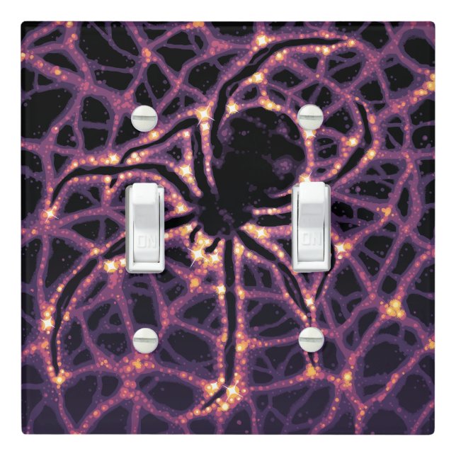 Spider Cosmic Web, Halloween Galaxy of Horrors Light Switch Cover (In Situ)