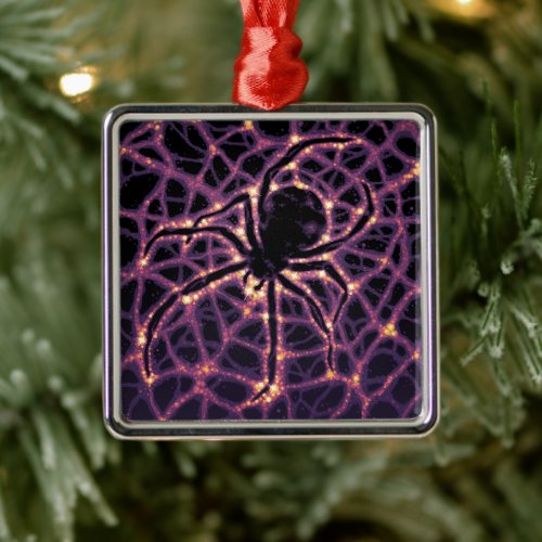 Spider Cosmic Web Halloween Galaxy of Horrors Metal Ornament