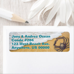 Spider Crab Beach Life Coastal Return Address Label