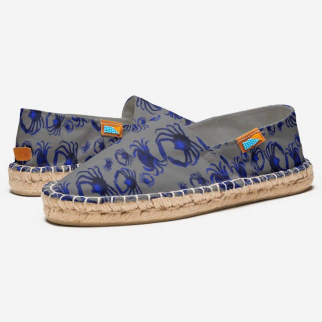 Spider Crabs Patterned Mens Slip-on Shoes (Angled)